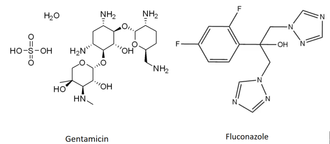 Fig.2 Chemical Structures of Gentamicin and Fluconazole